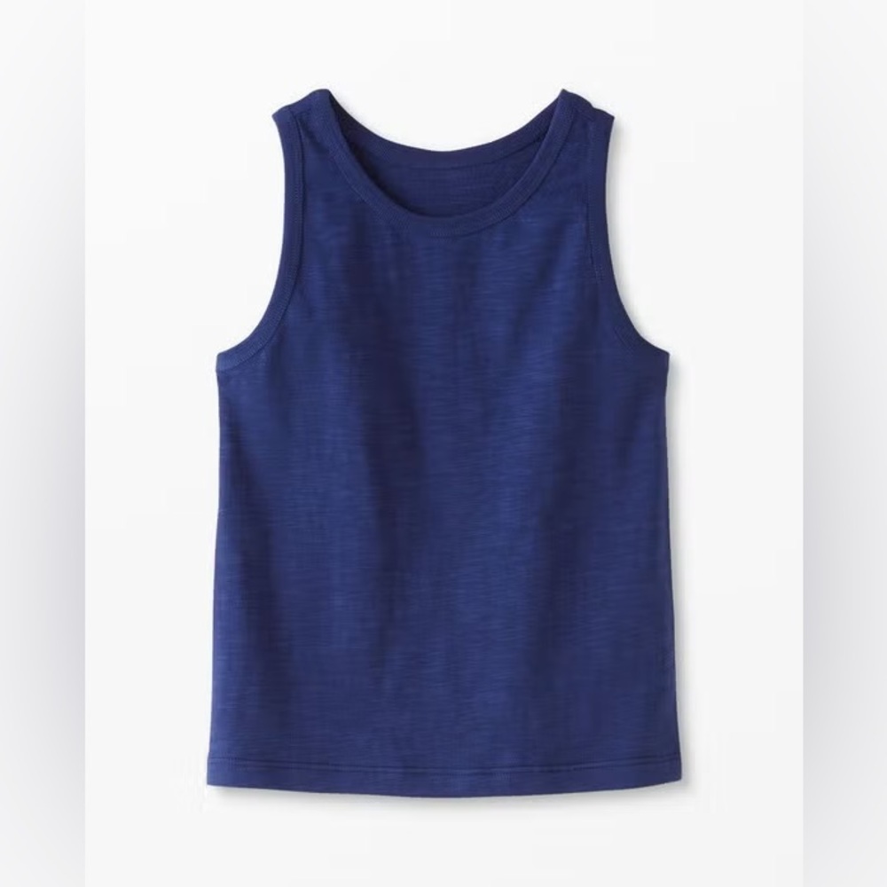 Hanna Andersson 100% Cotton Striped Knit Tank Top in Navy Blue 140cm US 10